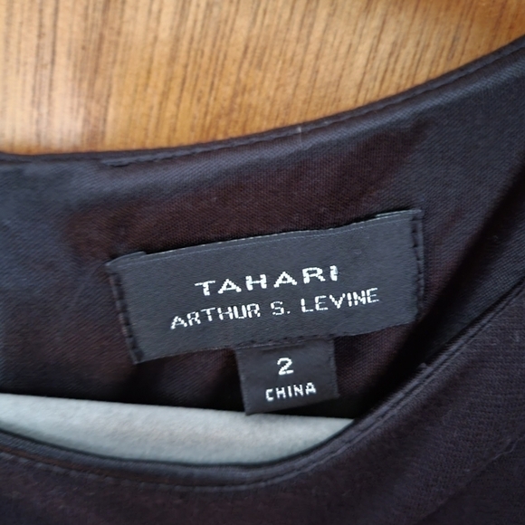 Tahari Black Sheath Dress 2 w/ Scarf | Holiday Party & Winter Events - Picture 3 of 5